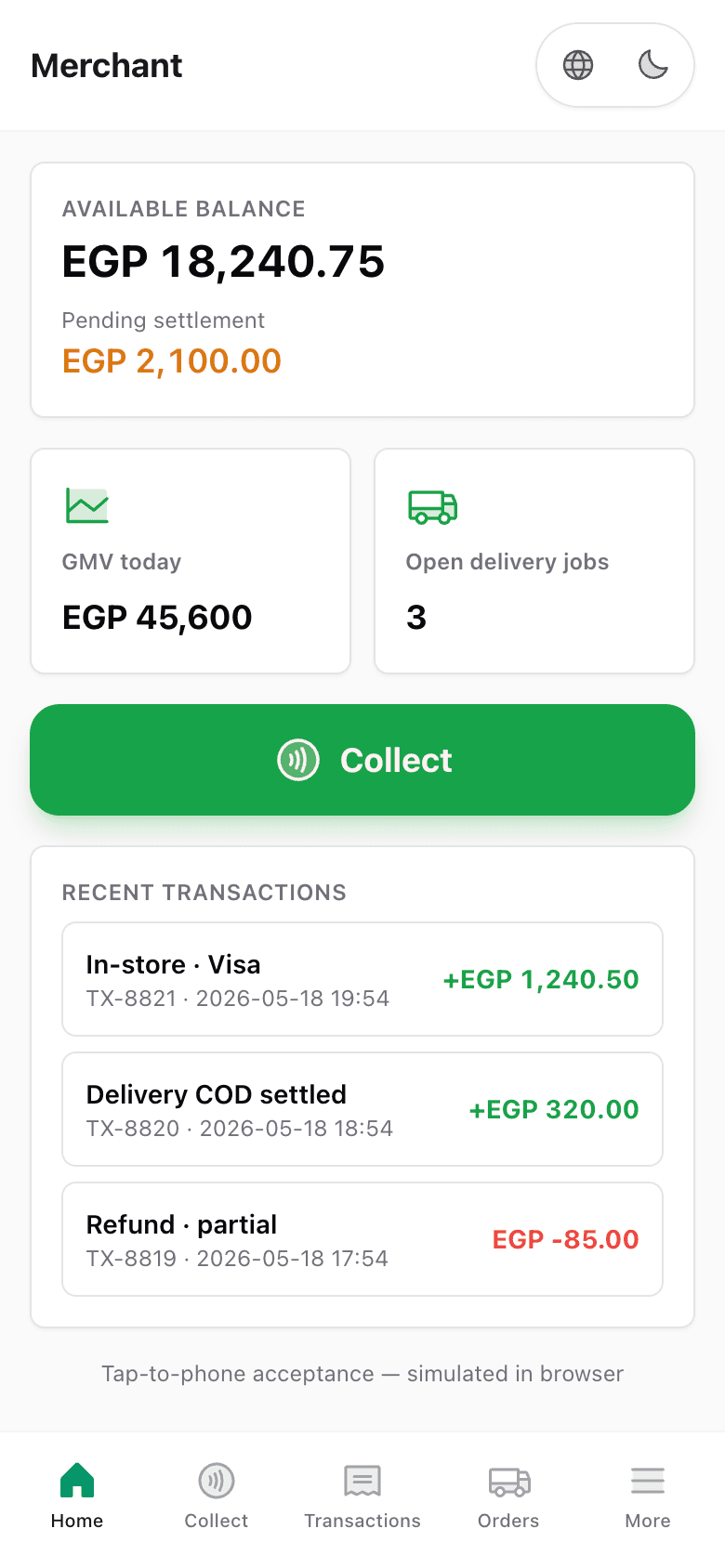 Soft POS — tap to pay on device